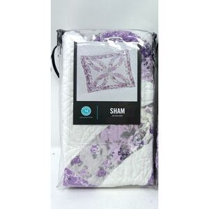 Martha Stewart Collection One Lilac Garden Standard quilted Sham floral country